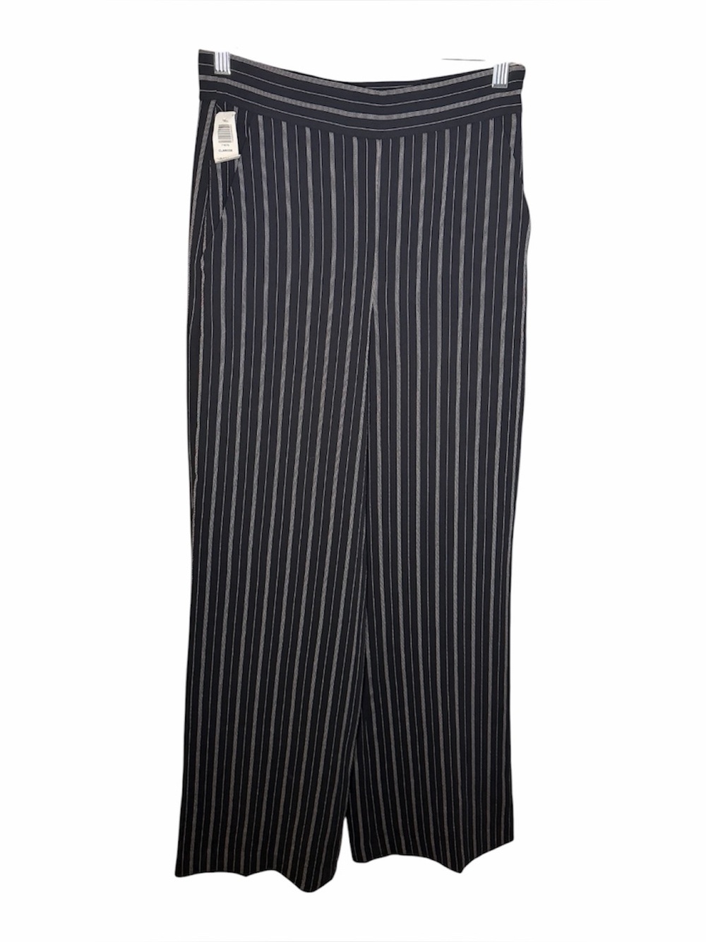 NEW Aritzia Wilfred Clarisse Wide-Leg Pinstripe Pants in Black - Picture 3 of 7